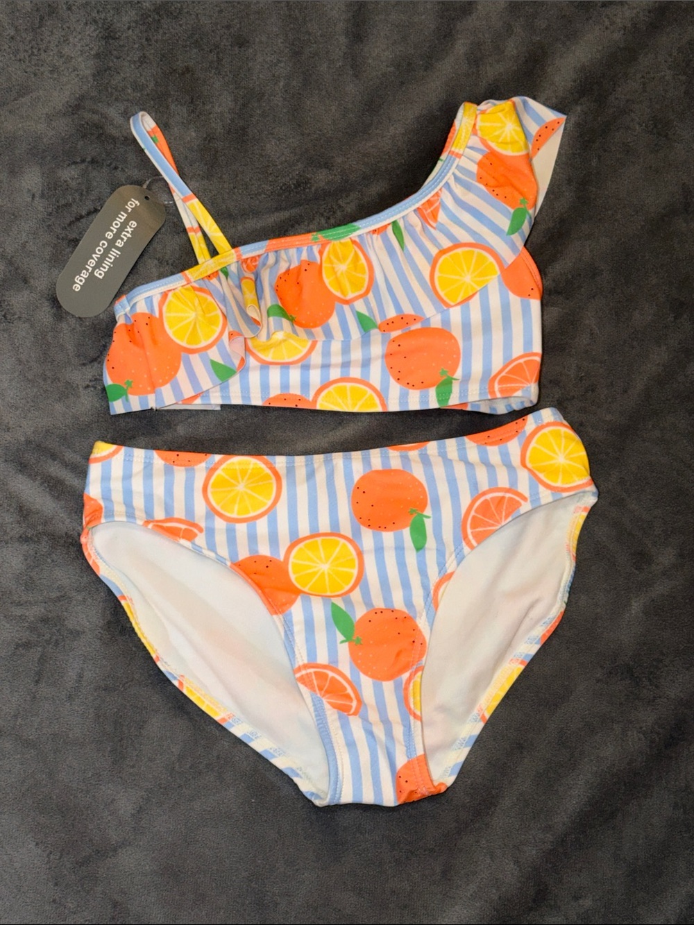 Girls' Citrus Stripe Two-Piece Swimsuit - Orange